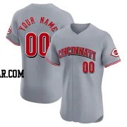 Custom Men's Cincinnati Reds Gray Elite Road Jersey