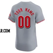 Custom Men's Cincinnati Reds Gray Elite Road Jersey