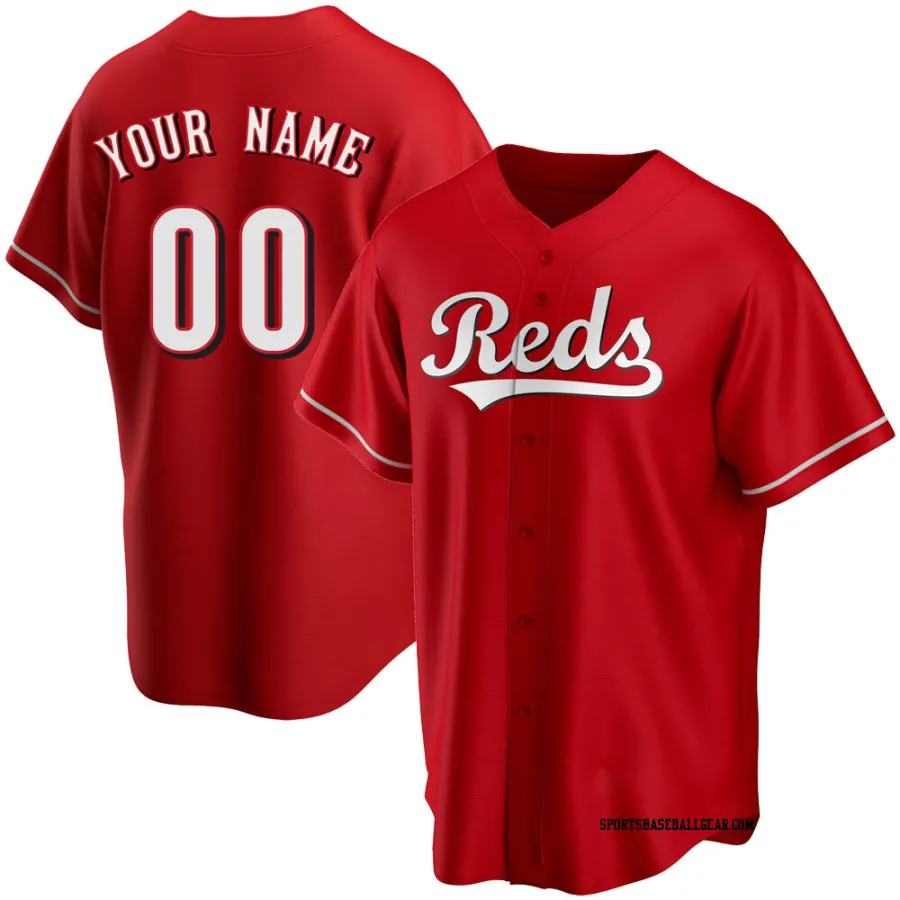 Custom Men's Cincinnati Reds Red Replica Alternate Jersey