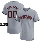 Custom Men's Cleveland Guardians Gray Elite Road Jersey