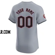 Custom Men's Cleveland Guardians Gray Elite Road Jersey