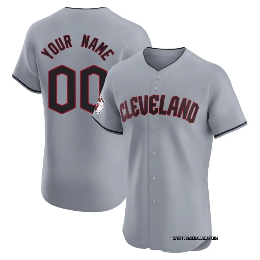 Custom Men's Cleveland Guardians Gray Elite Road Jersey