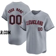 Custom Men's Cleveland Guardians Gray Limited Road Jersey