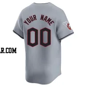 Custom Men's Cleveland Guardians Gray Limited Road Jersey