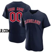 Custom Men's Cleveland Guardians Navy Authentic Alternate Jersey