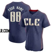 Custom Men's Cleveland Guardians Navy Elite 2024 City Connect Jersey