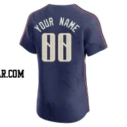 Custom Men's Cleveland Guardians Navy Elite 2024 City Connect Jersey