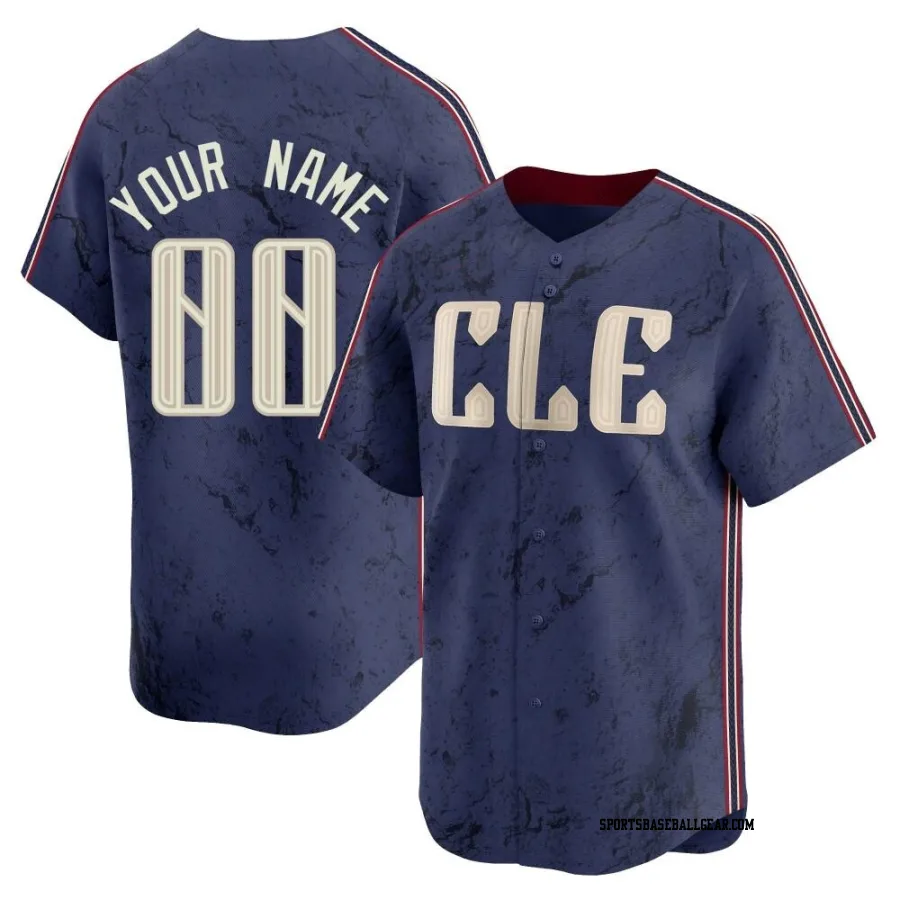 Custom Men's Cleveland Guardians Navy Limited 2024 City Connect Jersey