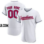 Custom Men's Cleveland Guardians White Authentic Home Jersey