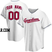 Custom Men's Cleveland Guardians White Replica Home Jersey