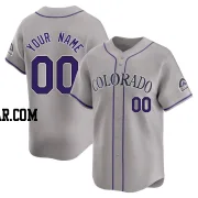 Custom Men's Colorado Rockies Gray Limited Road Jersey