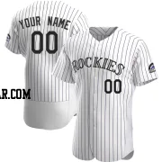 Custom Men's Colorado Rockies White Authentic Home Jersey