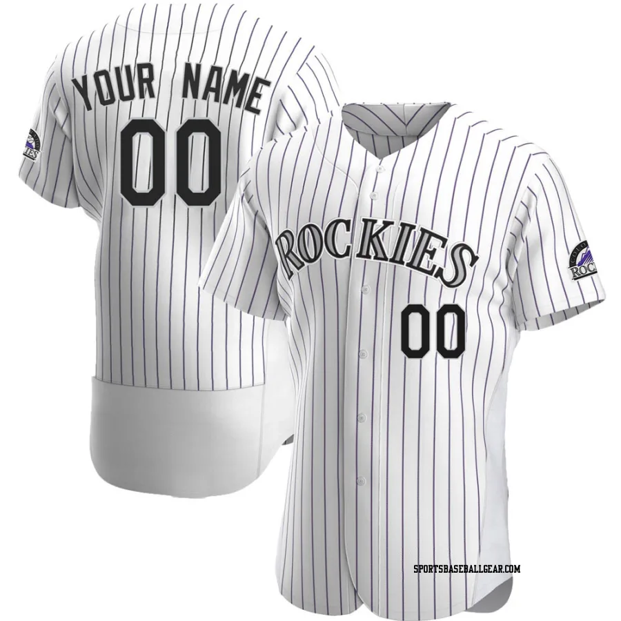 Custom Men's Colorado Rockies White Authentic Home Jersey