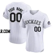 Custom Men's Colorado Rockies White Elite Home Jersey