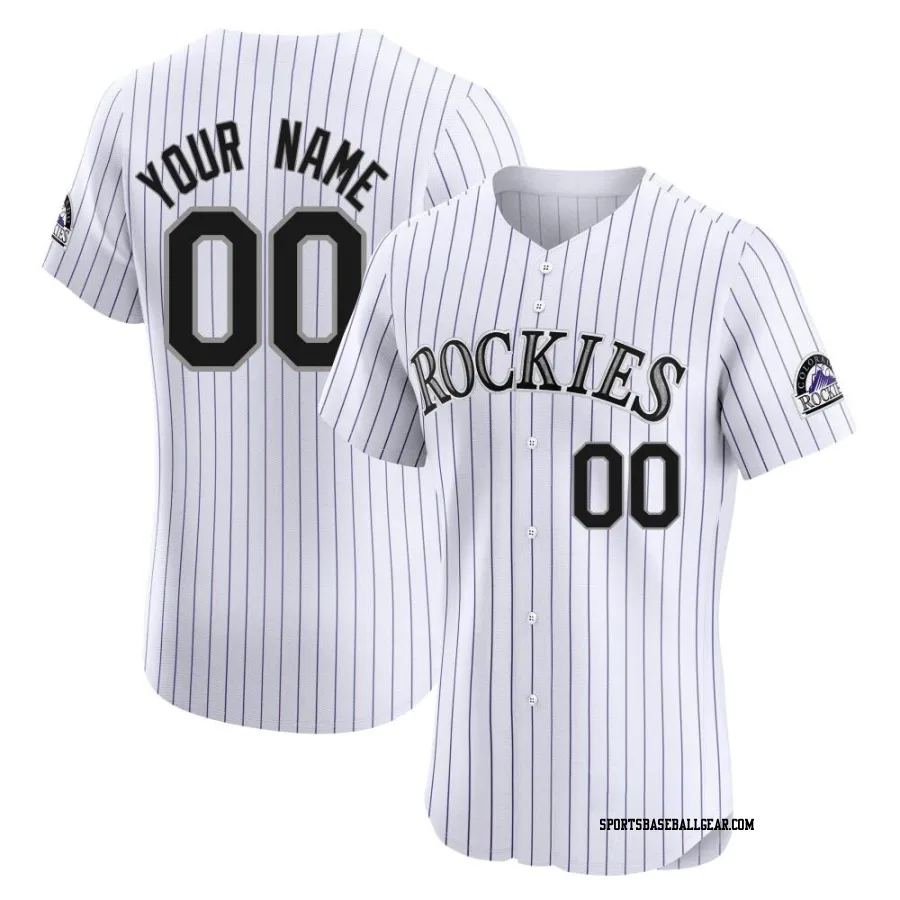 Custom Men's Colorado Rockies White Elite Home Jersey