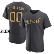 Custom Men's Detroit Tigers Charcoal Game Authentic 2022 All-Star Jersey