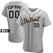 Custom Men's Detroit Tigers Gray Authentic Road Jersey