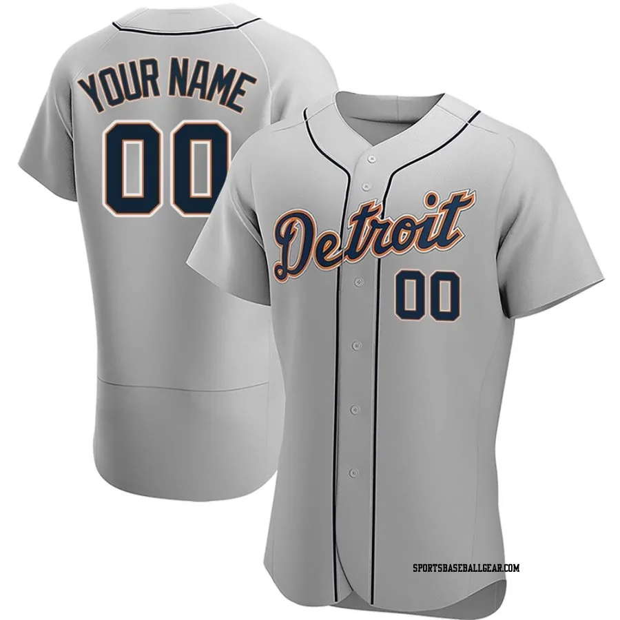 Custom Men's Detroit Tigers Gray Authentic Road Jersey