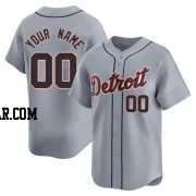 Custom Men's Detroit Tigers Gray Limited Road Jersey