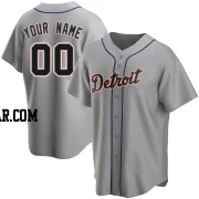 Custom Men's Detroit Tigers Gray Replica Road Jersey