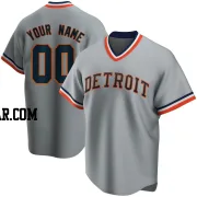 Custom Men's Detroit Tigers Gray Road Cooperstown Collection Jersey