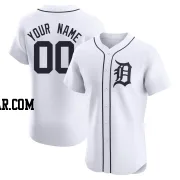 Custom Men's Detroit Tigers White Elite Home Jersey