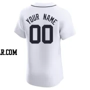 Custom Men's Detroit Tigers White Elite Home Jersey