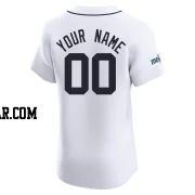 Custom Men's Detroit Tigers White Elite Home Patch Jersey