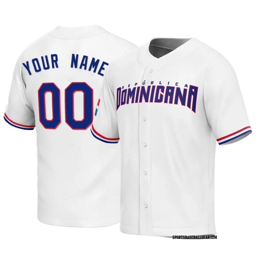 Custom Men's Dominican Republic Baseball White Replica 2023 World Baseball Classic Jersey