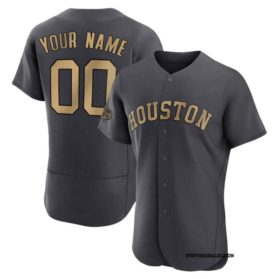 Custom Men's Houston Astros Charcoal Game Authentic 2022 All-Star Jersey