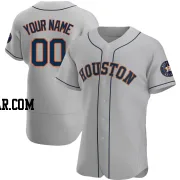 Custom Men's Houston Astros Gray Authentic Road Jersey