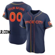 Custom Men's Houston Astros Navy Authentic 2022 City Connect Jersey