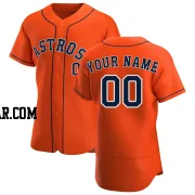 Custom Men's Houston Astros Orange Authentic Alternate Jersey