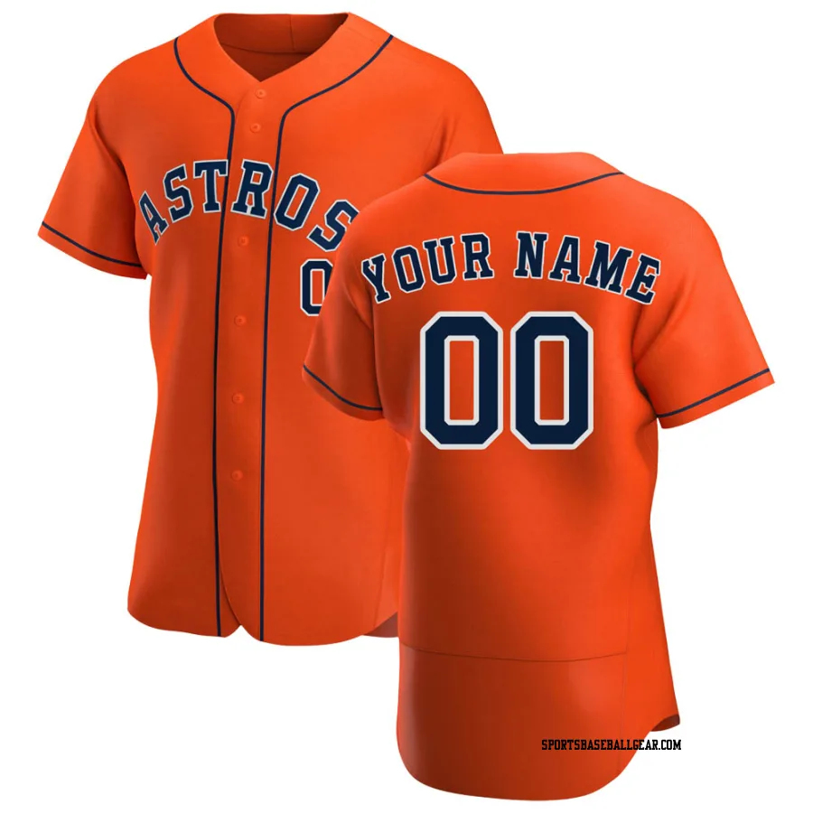 Custom Men's Houston Astros Orange Authentic Alternate Jersey