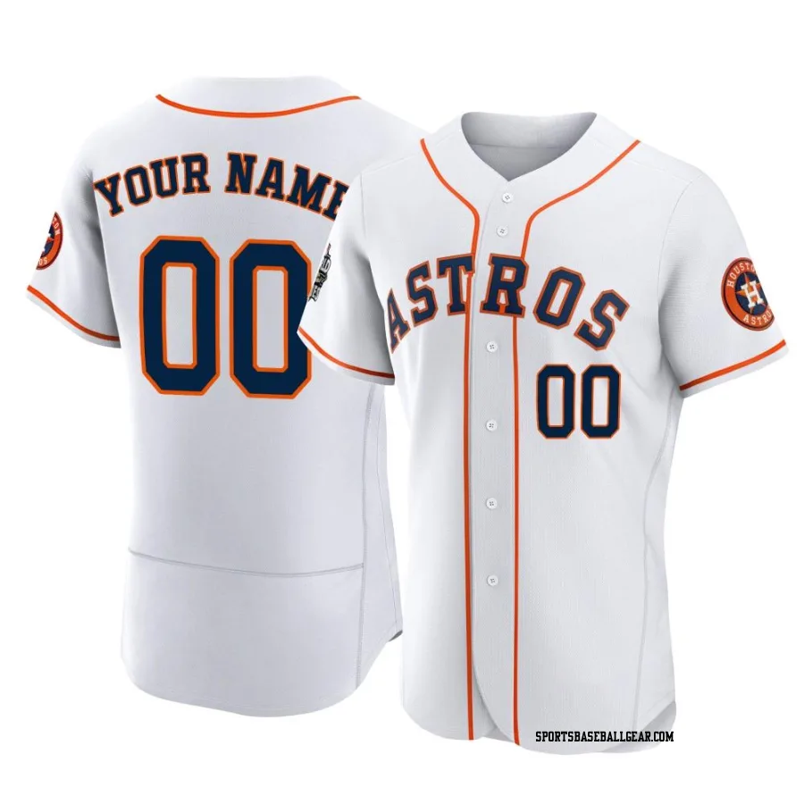 Custom Men's Houston Astros White Authentic 2022 World Series Home Jersey