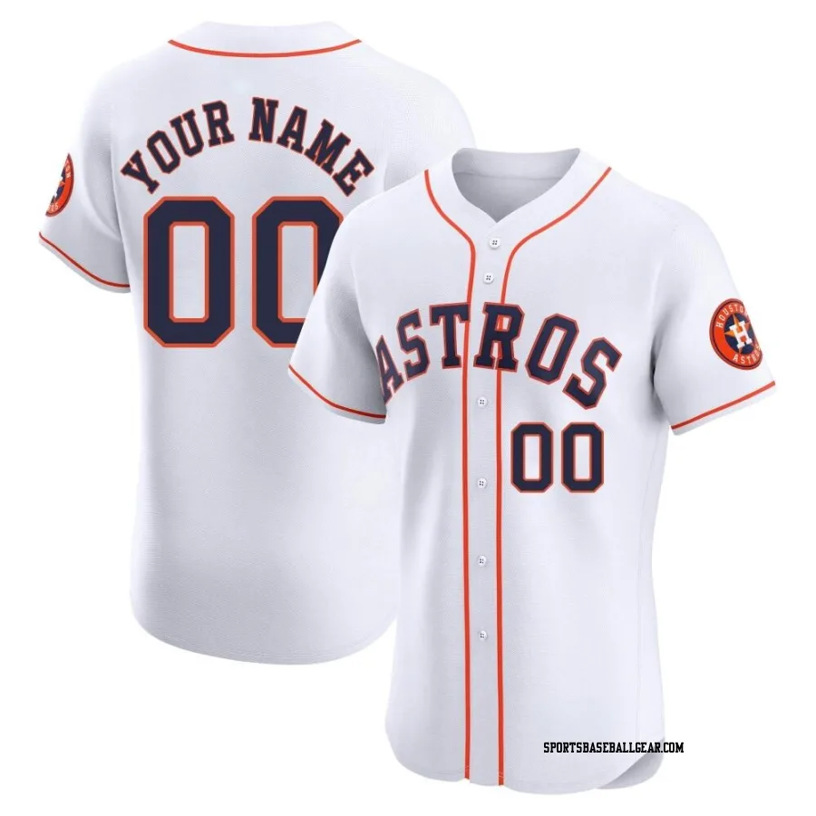 Custom Men's Houston Astros White Elite Home Jersey