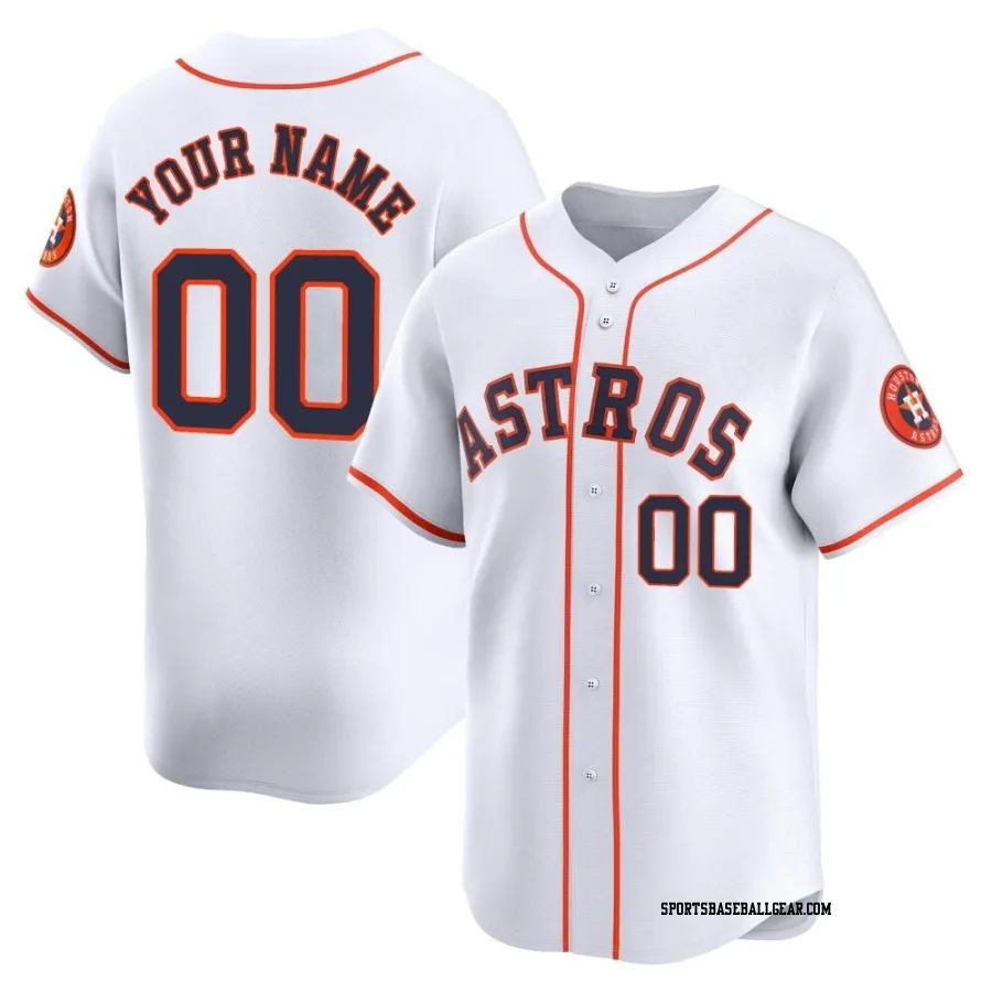 Custom Men's Houston Astros White Limited Home Jersey