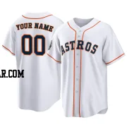 Custom Men's Houston Astros White Replica 2022 World Series Home Jersey