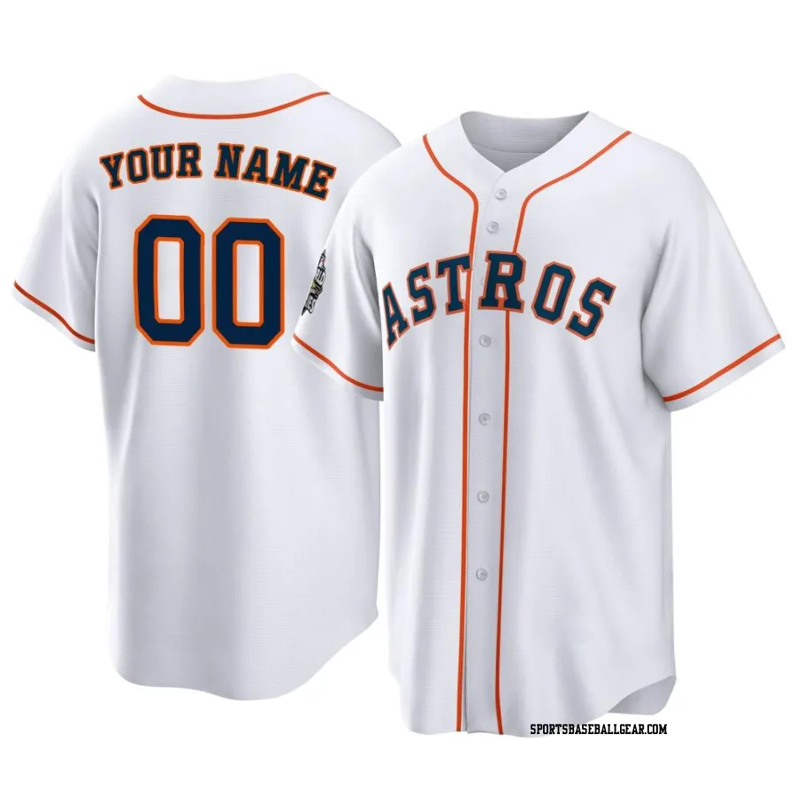 Custom Men's Houston Astros White Replica 2022 World Series Home Jersey