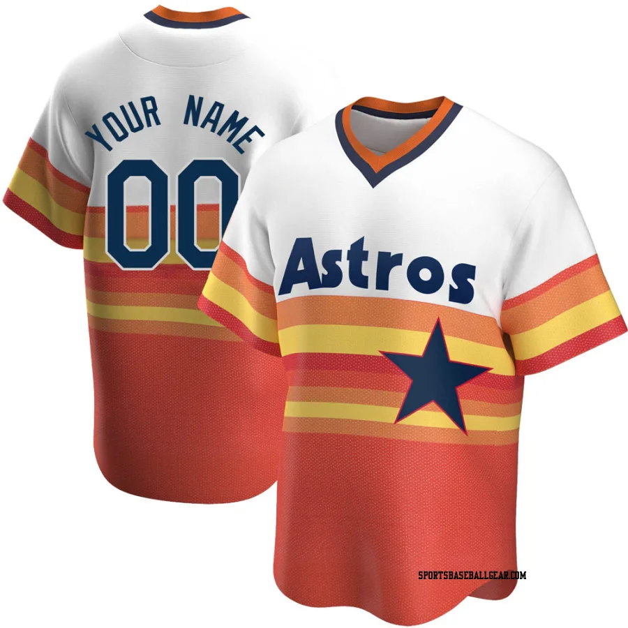 Custom Men's Houston Astros White Replica Home Cooperstown Collection Jersey