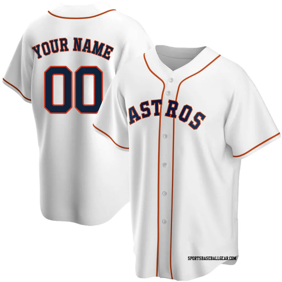 Custom Men's Houston Astros White Replica Home Jersey