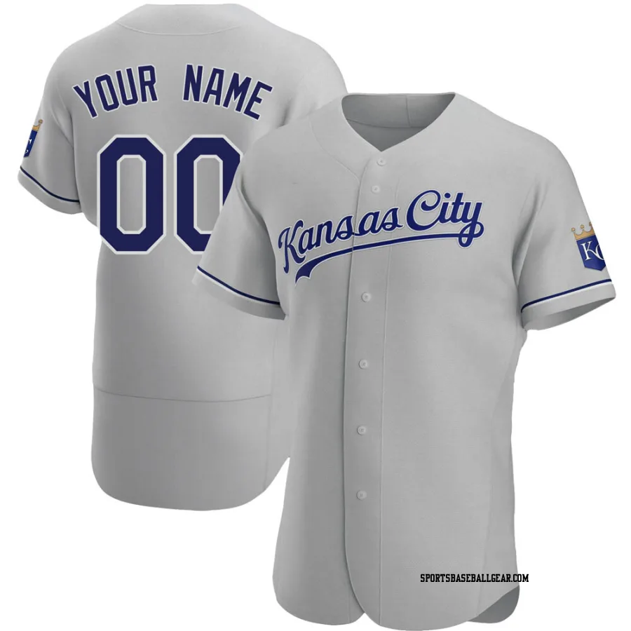 Custom Men's Kansas City Royals Gray Authentic Road Jersey