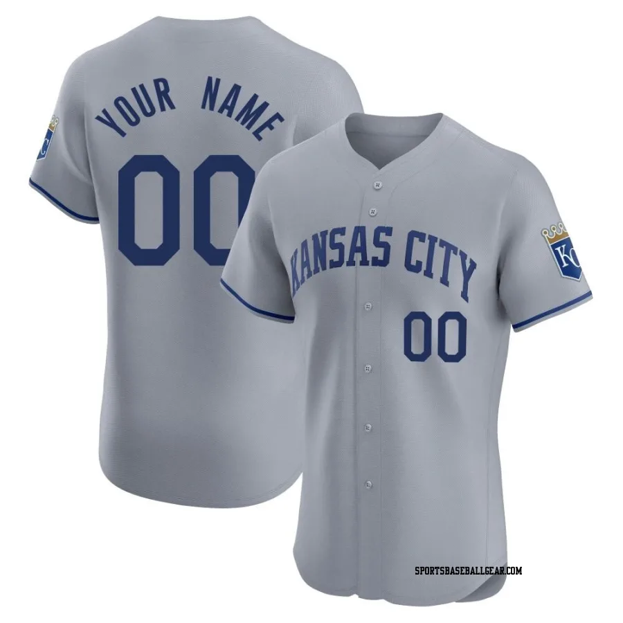 Custom Men's Kansas City Royals Gray Elite Road Jersey