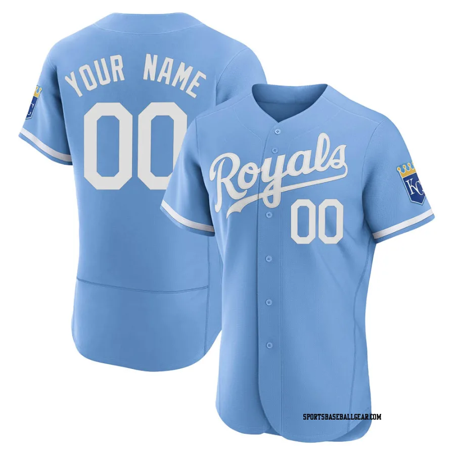 Custom Men's Kansas City Royals Light Blue Authentic 2022 Alternate Jersey