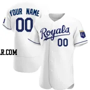 Custom Men's Kansas City Royals White Authentic Home Jersey