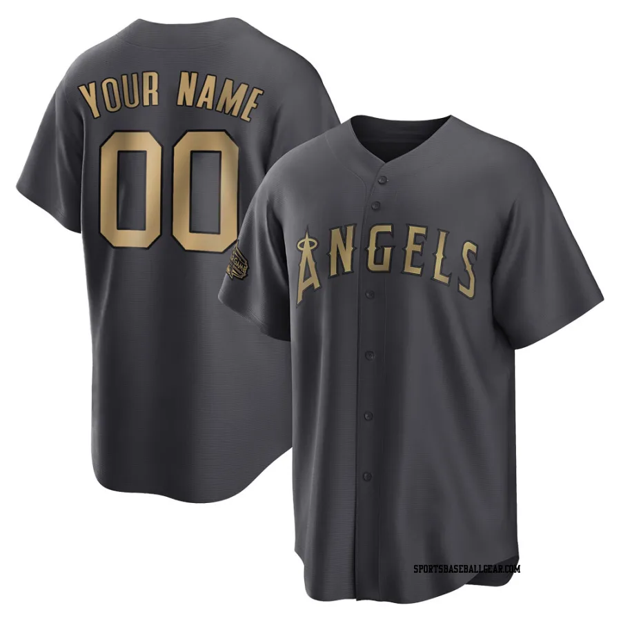 Custom Men's Los Angeles Angels Charcoal Game Replica 2022 All-Star Jersey