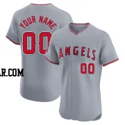 Custom Men's Los Angeles Angels Gray Elite Road Jersey