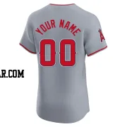 Custom Men's Los Angeles Angels Gray Elite Road Jersey