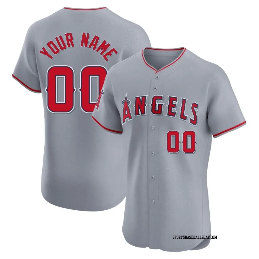 Custom Men's Los Angeles Angels Gray Elite Road Jersey