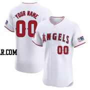 Custom Men's Los Angeles Angels White Elite Home Patch Jersey